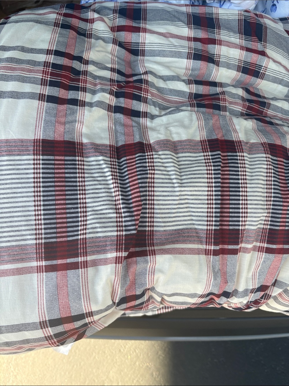 Tommy Hilfiger reversible plaid comforter red blue